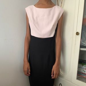 Black and white sleeveless dress